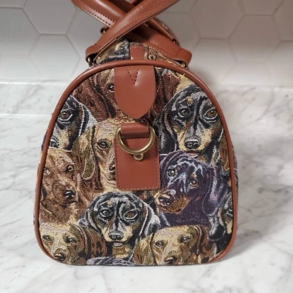 RARE HTF The Bradford Exchange Vintage Dachshund Shoulder Bag Like New - Picture 4 of 10